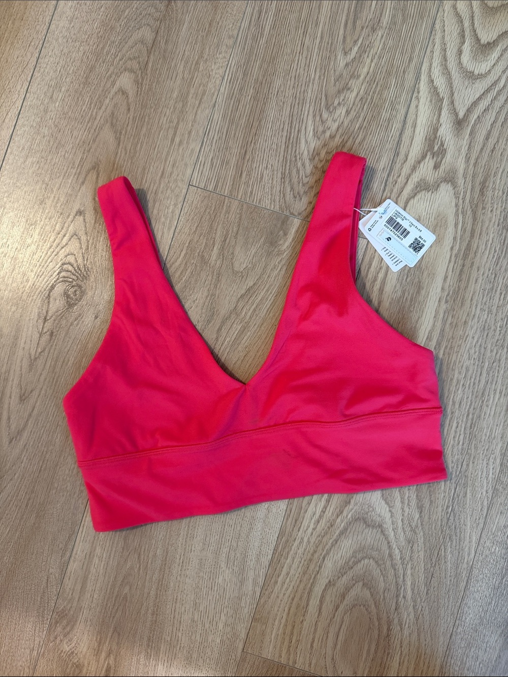 NWT lululemon athletica align V-Neck Seamless Bra A/B - Bright Pink - size 10